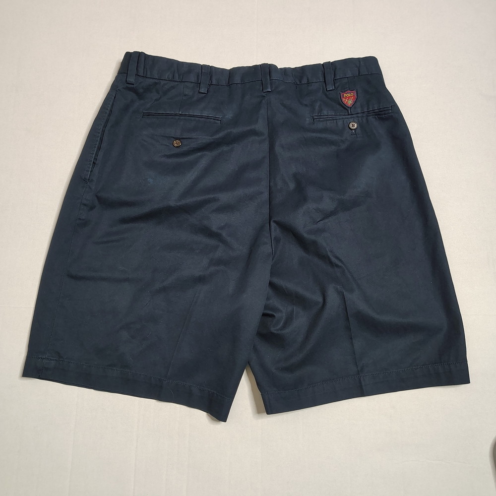 Polo Golf Ralph Lauren Fairway Chino Shorts Blue Pleated Mens Size 36 Preppy - Picture 3 of 12